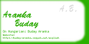 aranka buday business card